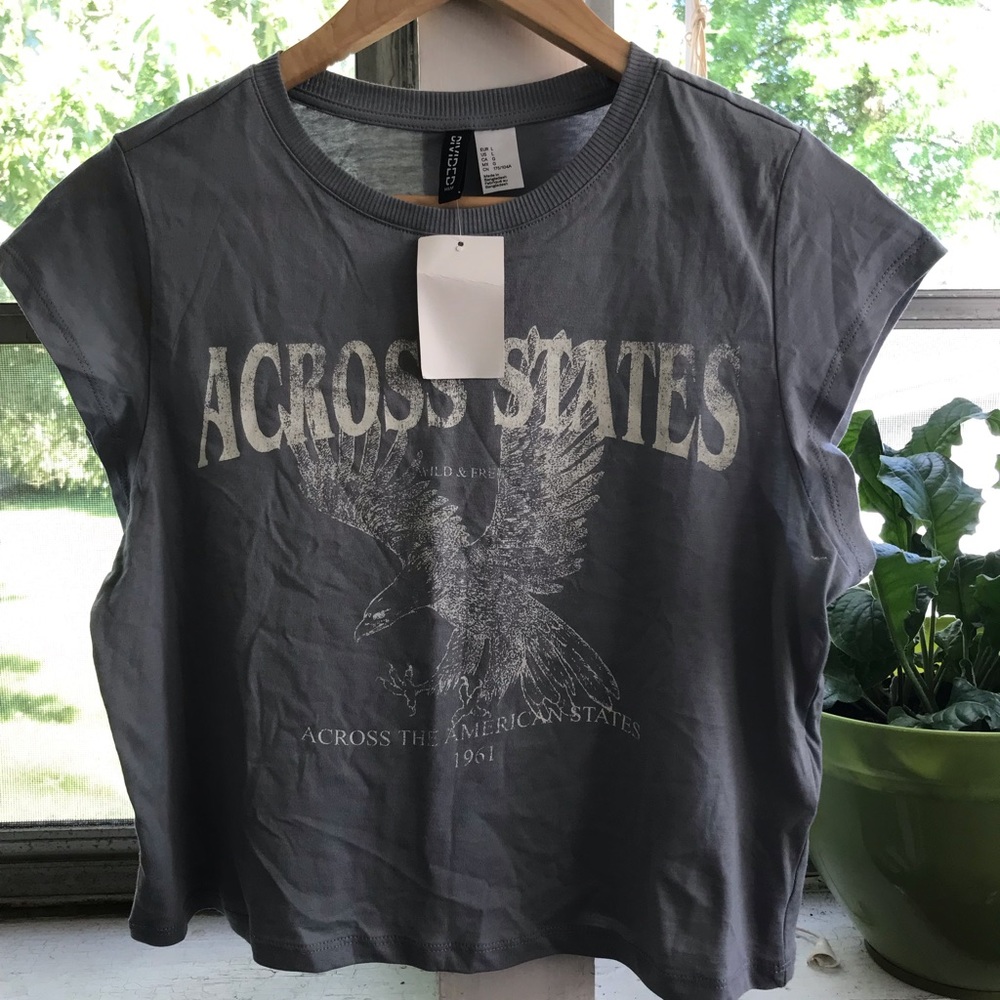 Divided H&M gray short sleeve graphic T shirt